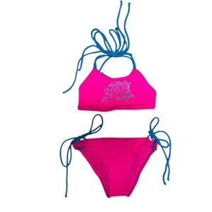 Vibrant Pink and Blue Kids Bikini Set